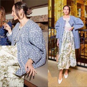 NWOT - HUNTER BELL - Browning Coat in Quilted Flower Blue